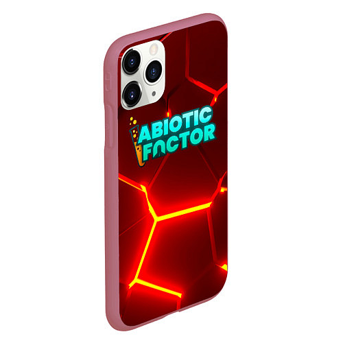 Чехол iPhone 11 Pro матовый Abiotic Factor логотип на красном неоновом фоне / 3D-Малиновый – фото 2