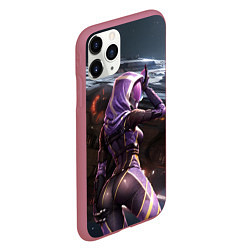 Чехол iPhone 11 Pro матовый Mass Effect ТалиЗора и космический корабль, цвет: 3D-малиновый — фото 2