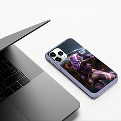 Чехол iPhone 11 Pro матовый Mass Effect ТалиЗора и космический корабль, цвет: 3D-светло-сиреневый — фото 2