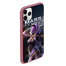 Чехол iPhone 11 Pro матовый Mass Effect ТалиЗора и космический корабль, цвет: 3D-малиновый — фото 2