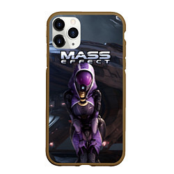 Чехол iPhone 11 Pro матовый Mass Effect ТалиЗора и космический корабль, цвет: 3D-коричневый