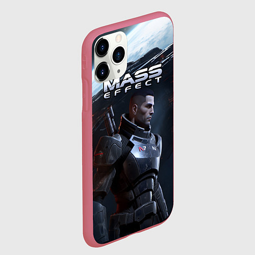 Чехол iPhone 11 Pro матовый Mass Effect game / 3D-Малиновый – фото 2