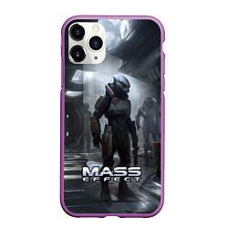 Чехол iPhone 11 Pro матовый Mass Effect game - пришелец, цвет: 3D-фиолетовый