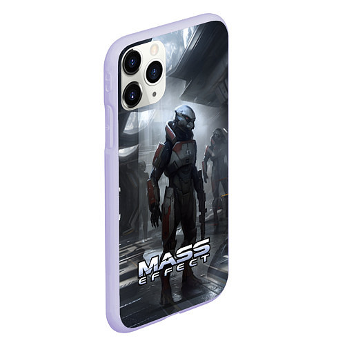 Чехол iPhone 11 Pro матовый Mass Effect game - пришелец / 3D-Светло-сиреневый – фото 2