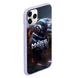 Чехол iPhone 11 Pro матовый Mass Effect game space, цвет: 3D-светло-сиреневый — фото 2