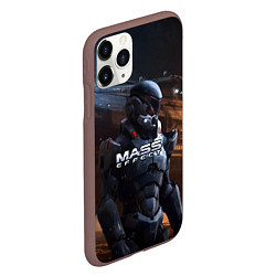 Чехол iPhone 11 Pro матовый Mass Effect game space, цвет: 3D-коричневый — фото 2