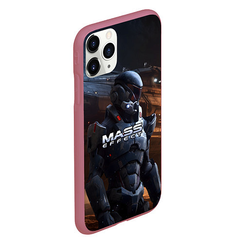 Чехол iPhone 11 Pro матовый Mass Effect game space / 3D-Малиновый – фото 2