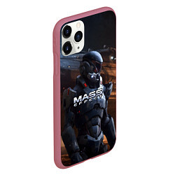 Чехол iPhone 11 Pro матовый Mass Effect game space, цвет: 3D-малиновый — фото 2