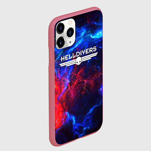 Чехол iPhone 11 Pro матовый Helldivers: Space Logo / 3D-Малиновый – фото 2