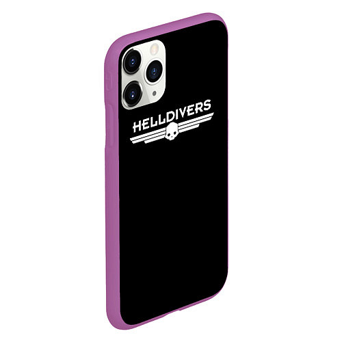 Чехол iPhone 11 Pro матовый Helldivers Logo / 3D-Фиолетовый – фото 2