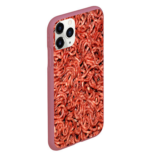 Чехол iPhone 11 Pro матовый Мясной фарш текстура / 3D-Малиновый – фото 2