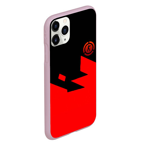 Чехол iPhone 11 Pro матовый CSGO стильная геометрия красный / 3D-Розовый – фото 2