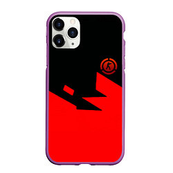 Чехол iPhone 11 Pro матовый CSGO стильная геометрия красный, цвет: 3D-фиолетовый