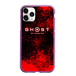 Чехол iPhone 11 Pro матовый Призрак Тсусимы кровь самурая, цвет: 3D-фиолетовый