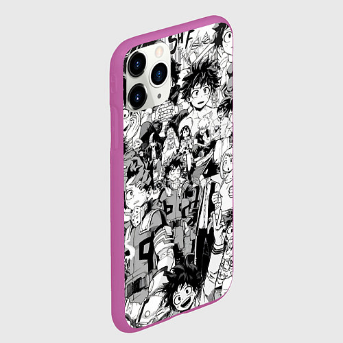 Чехол iPhone 11 Pro матовый Изуку Мидория - Моя геройская академия / 3D-Фиолетовый – фото 2