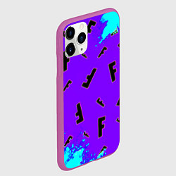 Чехол iPhone 11 Pro матовый Fortnite neon steel colors epic, цвет: 3D-фиолетовый — фото 2