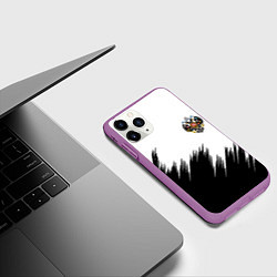 Чехол iPhone 11 Pro матовый Герб РФ просто краски, цвет: 3D-фиолетовый — фото 2
