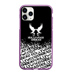 Чехол iPhone 11 Pro матовый Hollywood Undead rock, цвет: 3D-фиолетовый