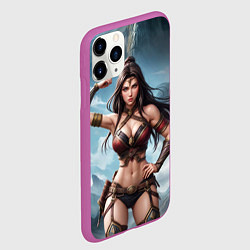 Чехол iPhone 11 Pro матовый Фэнтези-воительница, цвет: 3D-фиолетовый — фото 2
