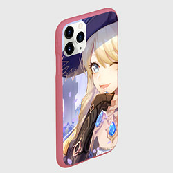 Чехол iPhone 11 Pro матовый Genshin Impact Навия wink, цвет: 3D-малиновый — фото 2