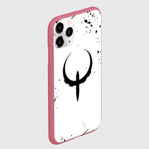 Чехол iPhone 11 Pro матовый Квейк краски текстура гейм / 3D-Малиновый – фото 2