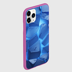 Чехол iPhone 11 Pro матовый Синие ледяные плиты с разломом, цвет: 3D-фиолетовый — фото 2