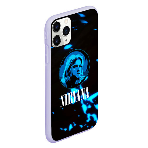 Чехол iPhone 11 Pro матовый Nirvana рок бенд краски / 3D-Светло-сиреневый – фото 2