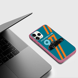 Чехол iPhone 11 Pro матовый Порше немецкий спорткар, цвет: 3D-малиновый — фото 2