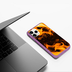 Чехол iPhone 11 Pro матовый Ghost of Tsushima шторм оранж, цвет: 3D-фиолетовый — фото 2