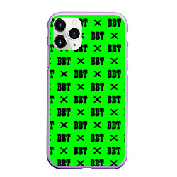 Чехол iPhone 11 Pro матовый BBT logo green steel, цвет: 3D-светло-сиреневый