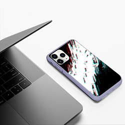 Чехол iPhone 11 Pro матовый Glitch effect, цвет: 3D-светло-сиреневый — фото 2