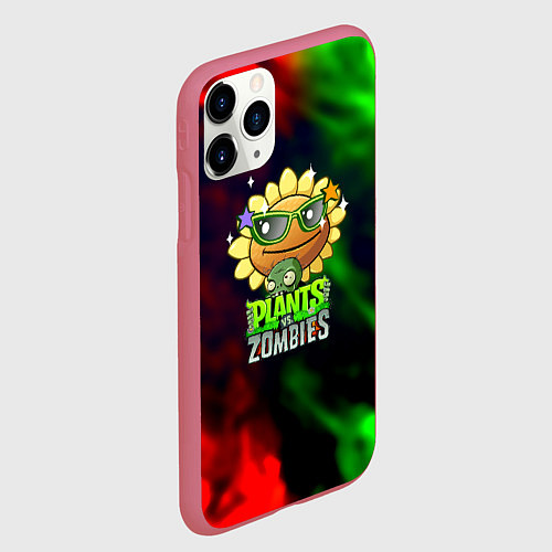 Чехол iPhone 11 Pro матовый Plants vs zombies огненный градиент / 3D-Малиновый – фото 2