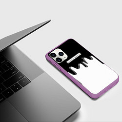 Чехол iPhone 11 Pro матовый Half-life потёки красок, цвет: 3D-фиолетовый — фото 2