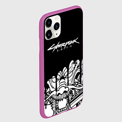 Чехол iPhone 11 Pro матовый Cyberpunk steel samurai, цвет: 3D-фиолетовый — фото 2