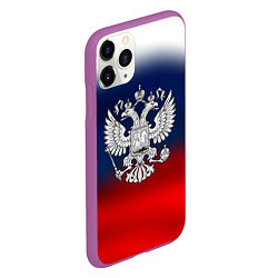 Чехол iPhone 11 Pro матовый Россия герб краски, цвет: 3D-фиолетовый — фото 2