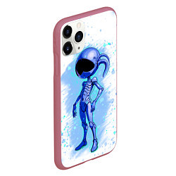 Чехол iPhone 11 Pro матовый Инопланетянин среди звезд - An alien among the sta, цвет: 3D-малиновый — фото 2