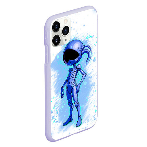 Чехол iPhone 11 Pro матовый Инопланетянин среди звезд - An alien among the sta / 3D-Светло-сиреневый – фото 2