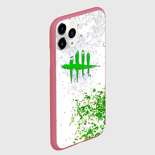 Чехол iPhone 11 Pro матовый Dead by daylight краски / 3D-Малиновый – фото 2