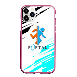 Чехол iPhone 11 Pro матовый Portal краски текстура гейм, цвет: 3D-малиновый