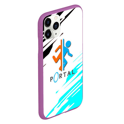 Чехол iPhone 11 Pro матовый Portal краски текстура гейм / 3D-Фиолетовый – фото 2