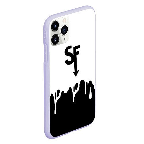 Чехол iPhone 11 Pro матовый Sally face разводы красок блэк / 3D-Светло-сиреневый – фото 2