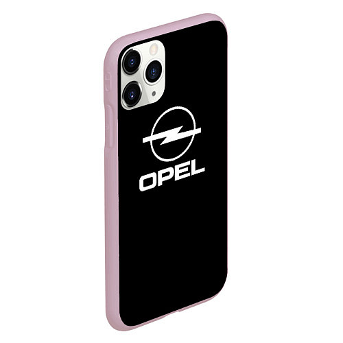 Чехол iPhone 11 Pro матовый Opel logo white / 3D-Розовый – фото 2