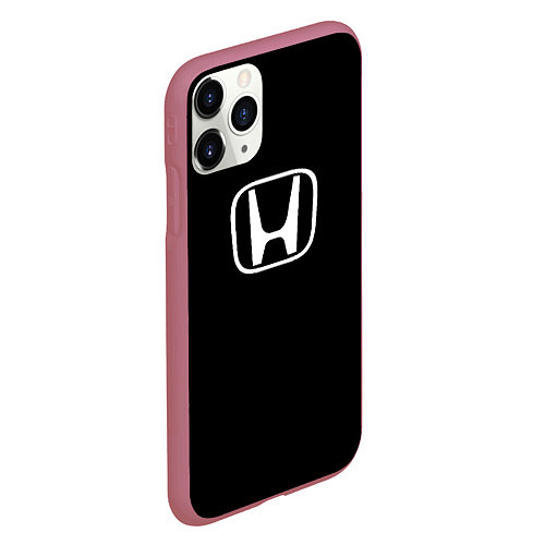 Чехол iPhone 11 Pro матовый Honda white logo / 3D-Малиновый – фото 2