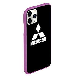 Чехол iPhone 11 Pro матовый Mitsubishi logo white, цвет: 3D-фиолетовый — фото 2