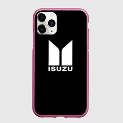 Чехол iPhone 11 Pro матовый Isuzu white logo, цвет: 3D-малиновый
