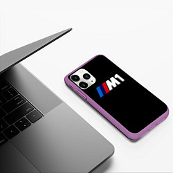 Чехол iPhone 11 Pro матовый BMW m1 logo, цвет: 3D-фиолетовый — фото 2