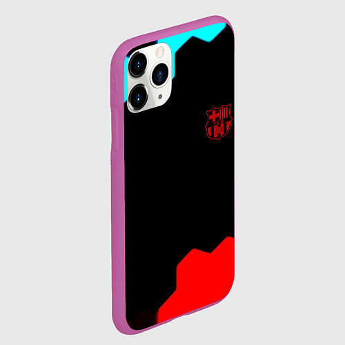 Чехол iPhone 11 Pro матовый Barcelona спортивный кибер стиль / 3D-Фиолетовый – фото 2
