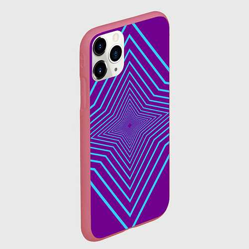 Чехол iPhone 11 Pro матовый Четырёх конечная звезда / 3D-Малиновый – фото 2