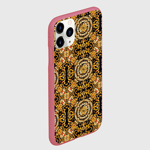 Чехол iPhone 11 Pro матовый Элегантные линии / 3D-Малиновый – фото 2