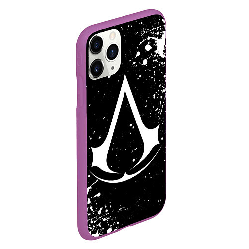 Чехол iPhone 11 Pro матовый White logo of assasin / 3D-Фиолетовый – фото 2